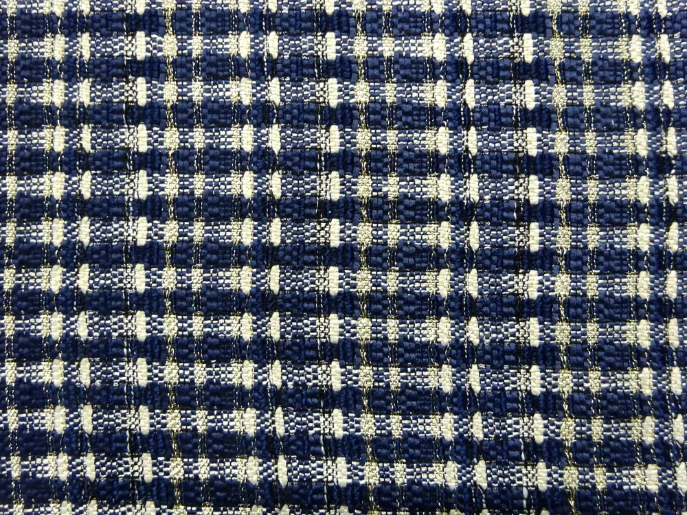 Kostýmovka Chanel maslovo-tmavomodrá "zlatý pásik" 