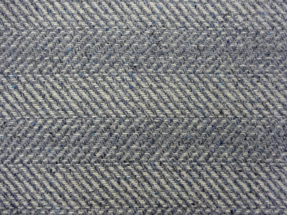 Kabátovina s vlnou maslovo-sivo-modrá "vzorovaná" 