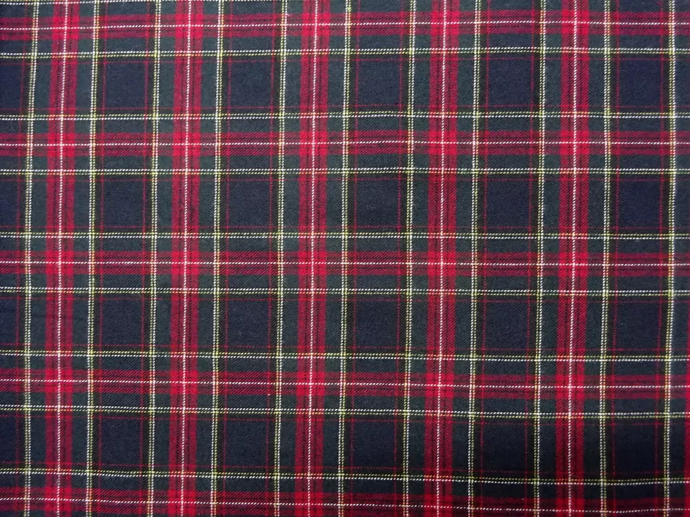 Flanel tkaný tmavomodro-čierny "farebné káro" 