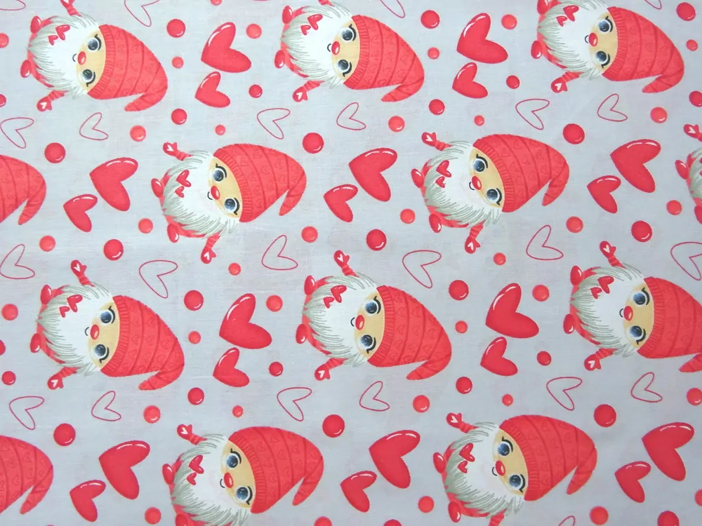 Bavlna sivá "škriatok, srdiečko" 