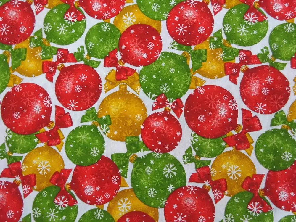 Poťahovka biela "vianočné gule" 