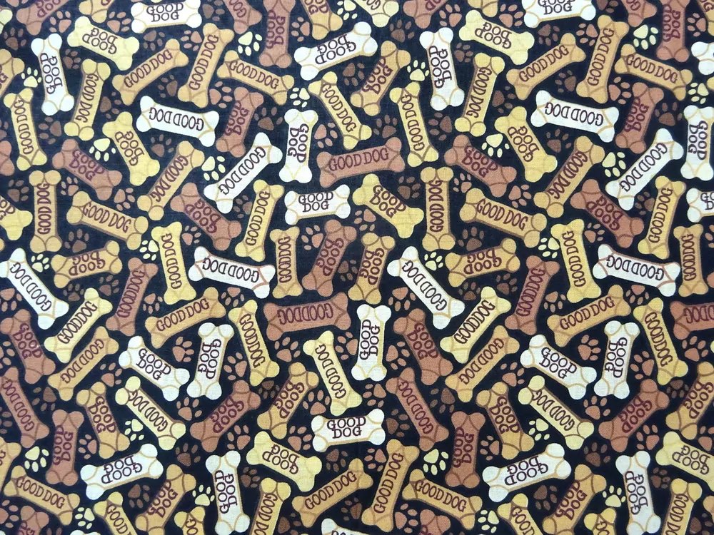 Bavlna tmavohnedá "GOOD DOG" 