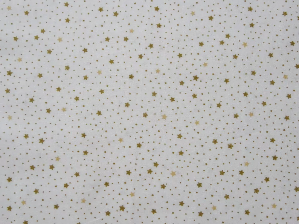Bavlna biela "béžová hviezdička, bodka" 