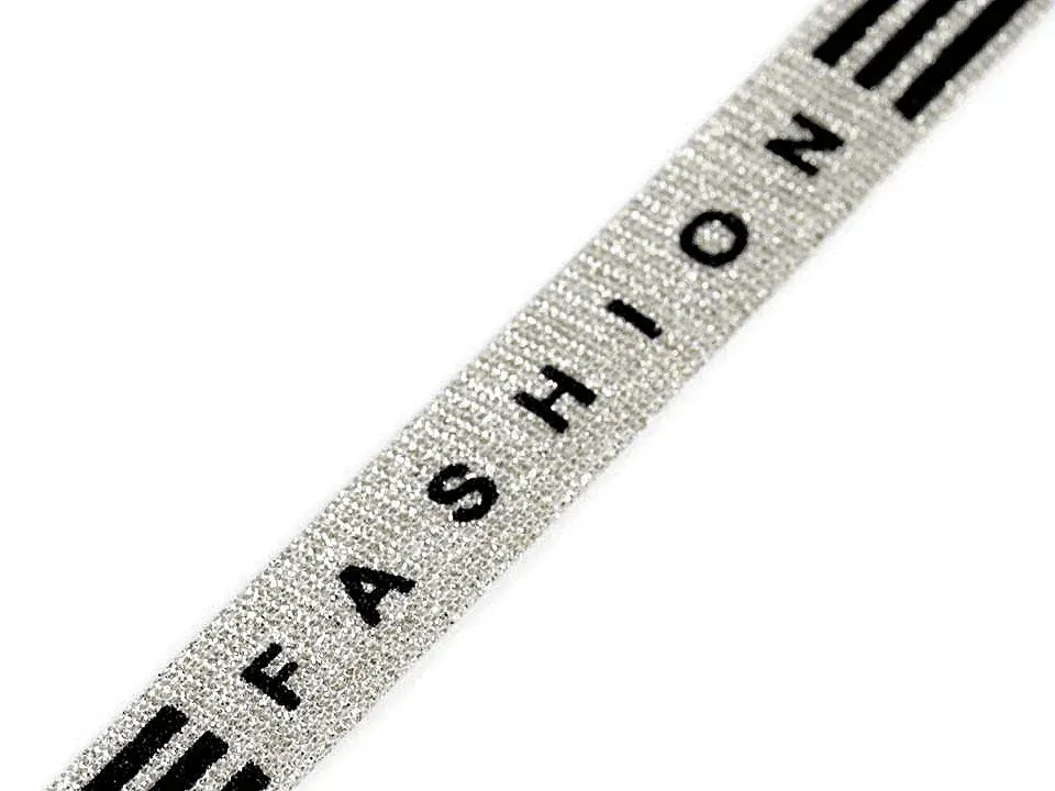 Stuha odevná lurexová strieborná "FASHION" - 15 mm