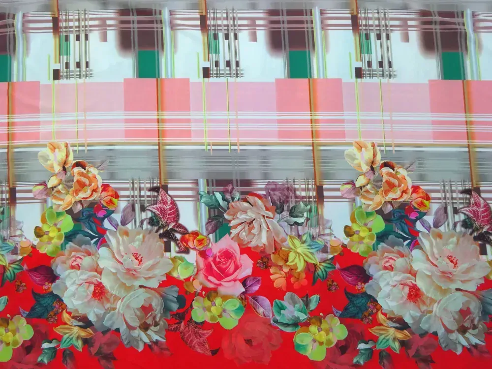 Šatovka "kytica kvetov" - bordúra obojstranná 