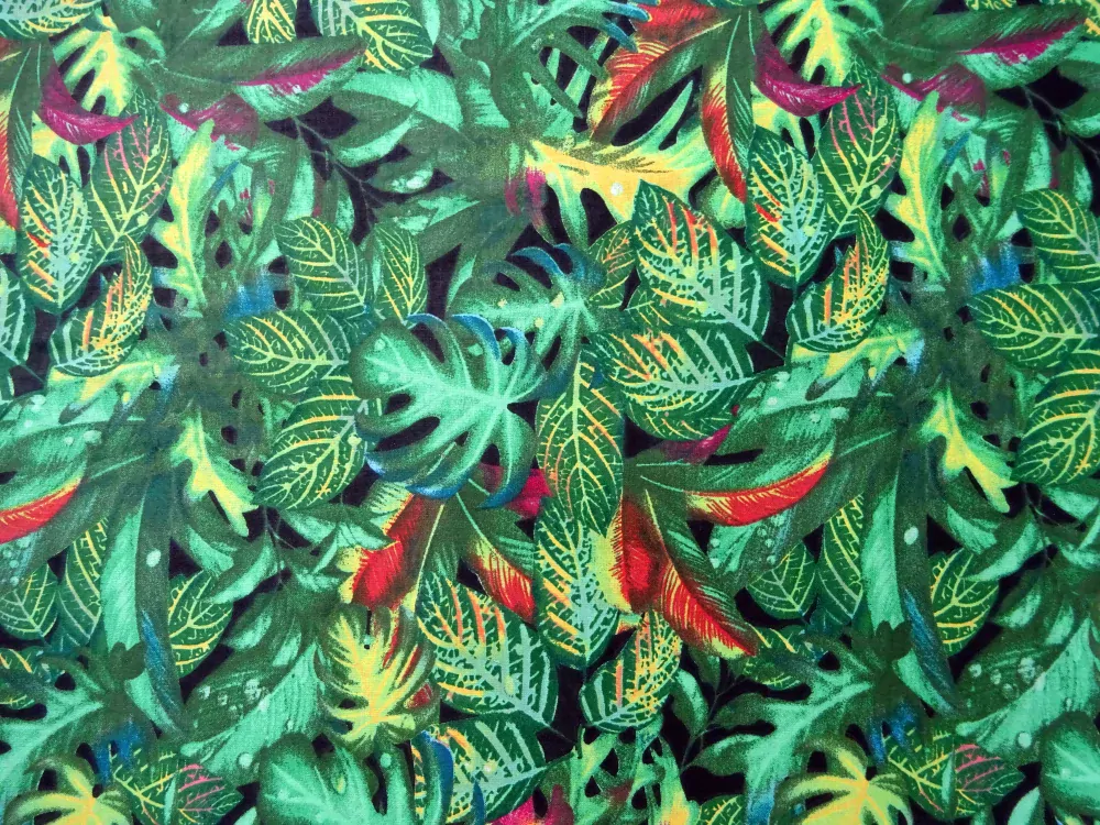 Bavlna čierna "listy" 