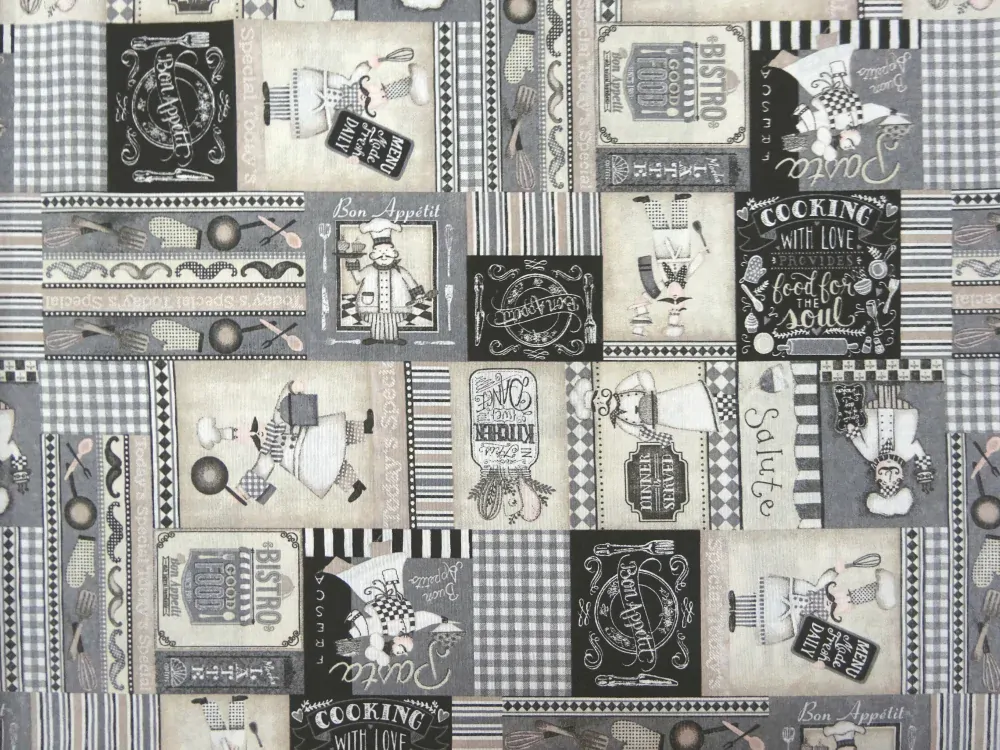 Poťahovka béžovo-sivá "Bon Appetit" 