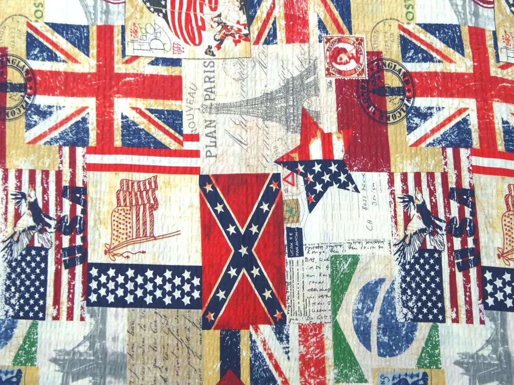 Krep "vlajky, známky, Eiffelovka"