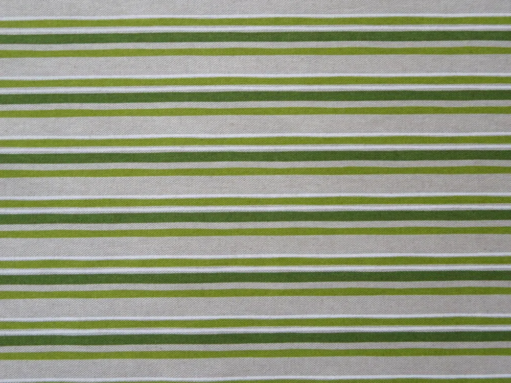 Poťahovka prírodná "zelený a biely pásik" 