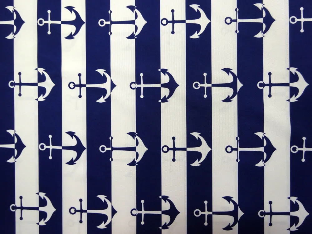 Kočíkovina bielo-tmavomodrá "kotva" 