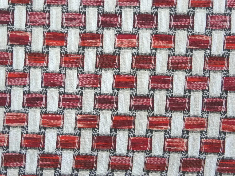 Poťahovka béžovo-červená "prepletaný vzor" 