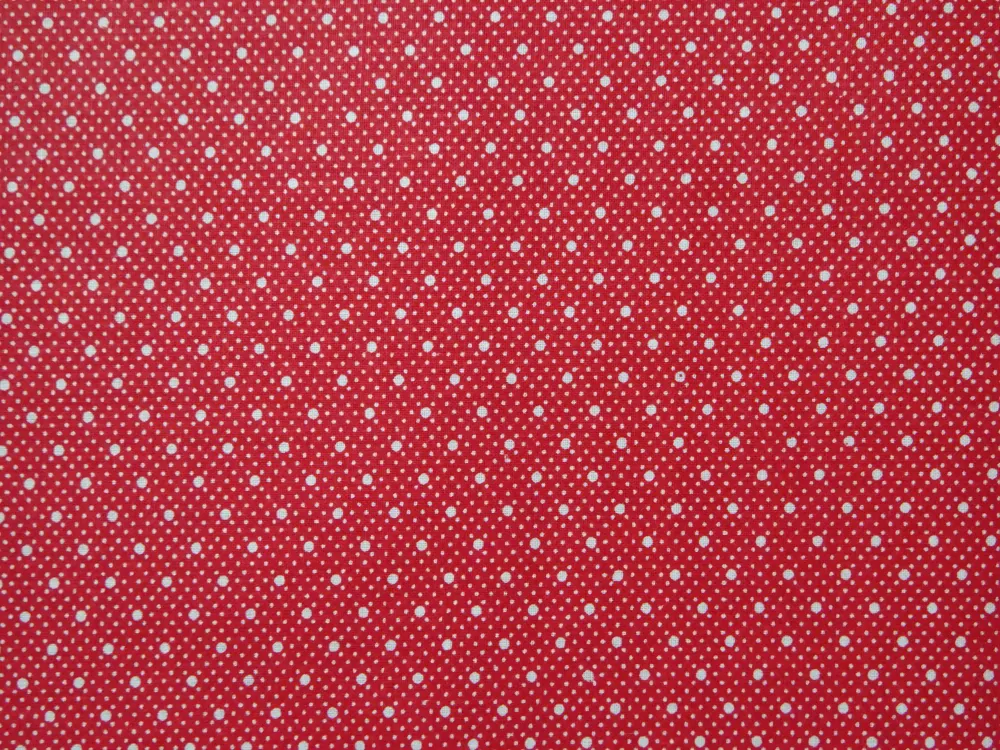 Bavlna červená "biele bodky" 