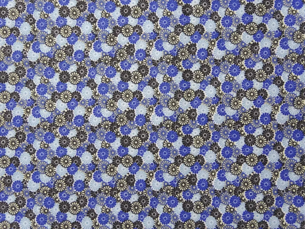 Bavlna modrá "kvety" 