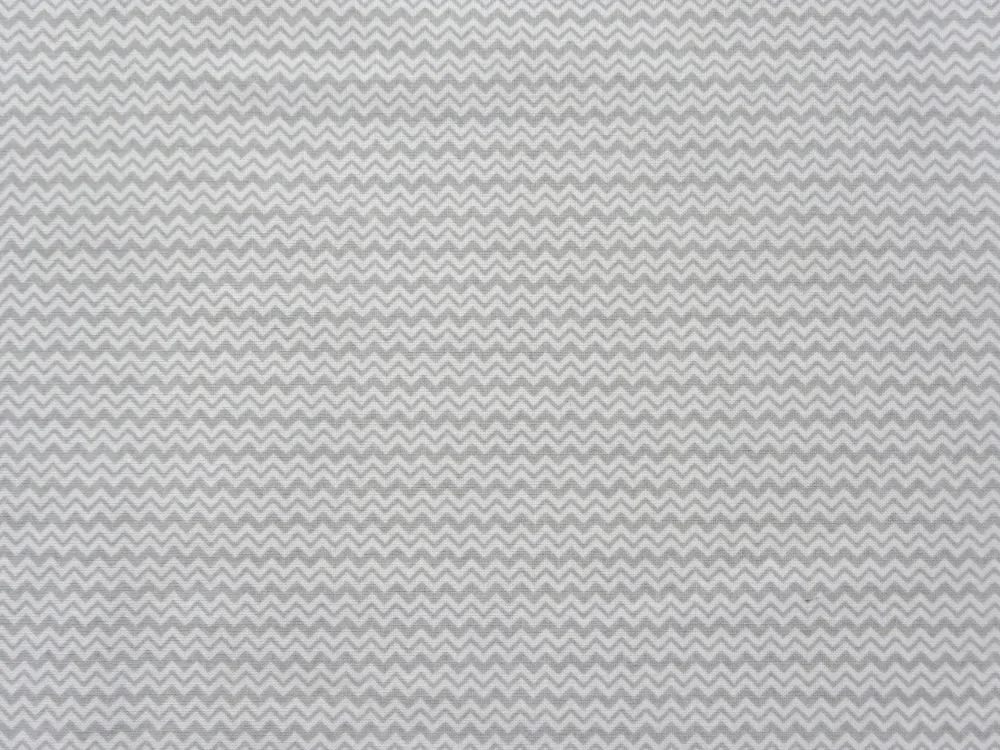 Bavlna biela "sivý cik-cak" 