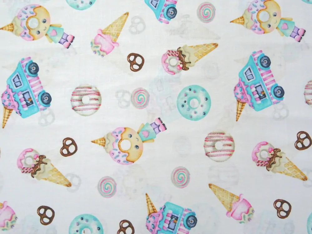 Bavlna biela "sladký motív" 