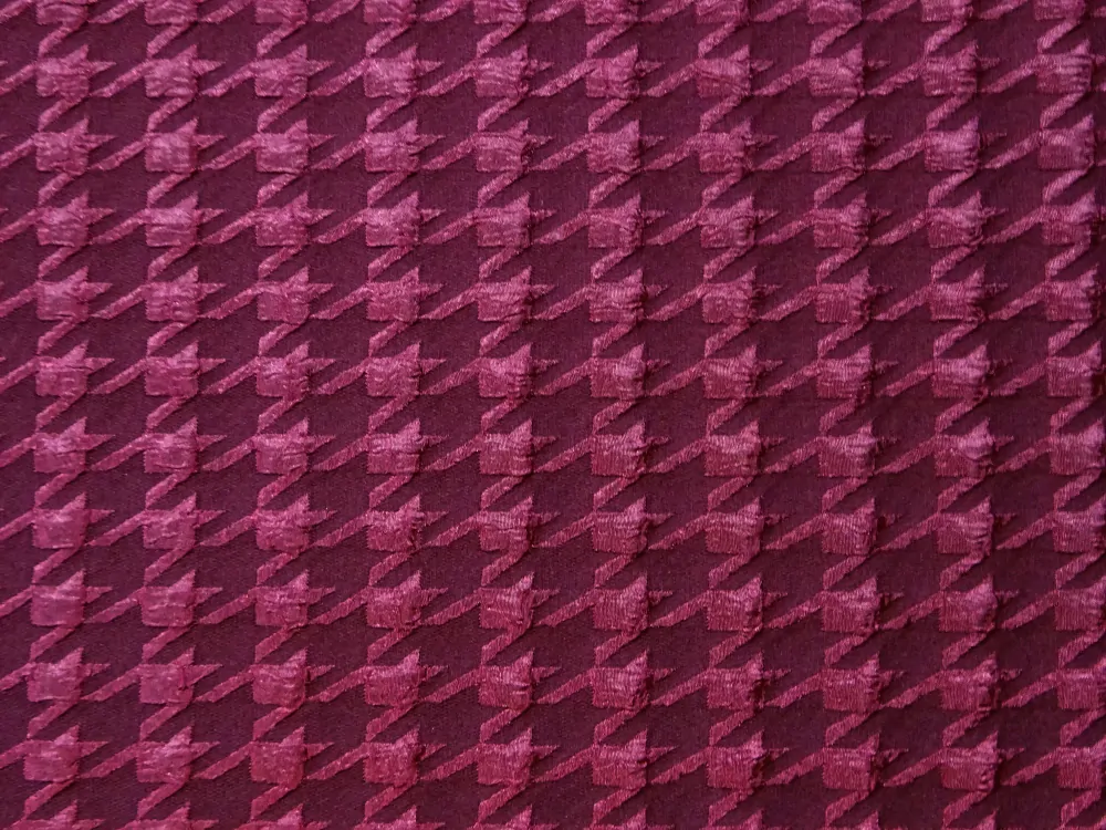 Žakard bordový "kohútia stopa" 