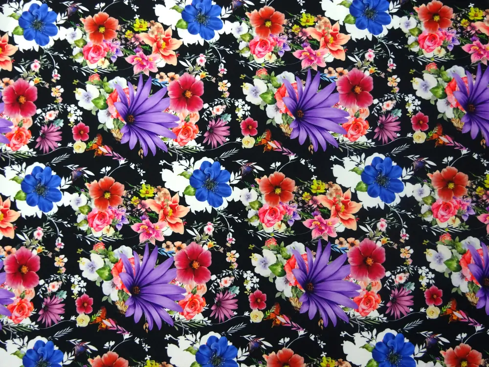 Šatovka Barbie čierna "farebné kvety" - Slovenská tlač 