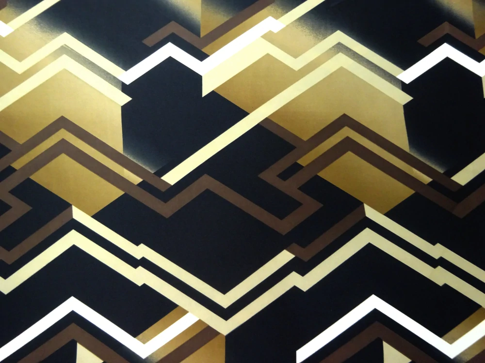 Hodváb hnedo-čierny "geometrický vzor" 