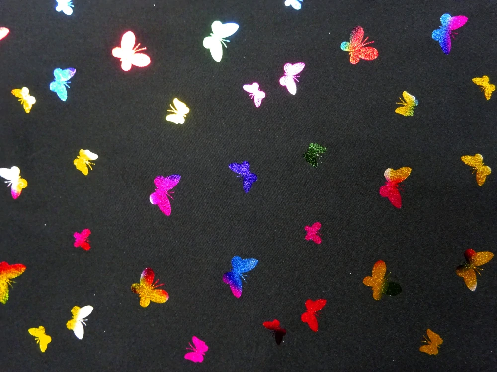 Softshell čierny "farebný lesklý motýľ" 