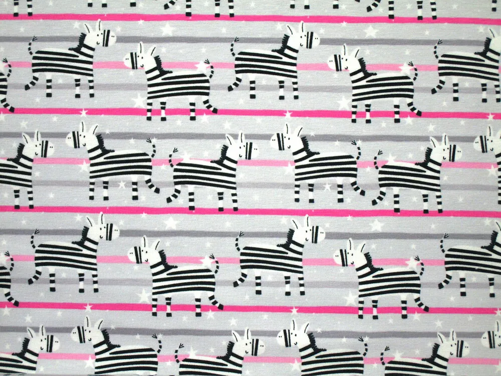 Úplet sivý "zebra, ružový pásik" 