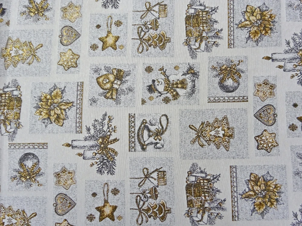 Gobelín prírodný "zlatý vianočný motív" 