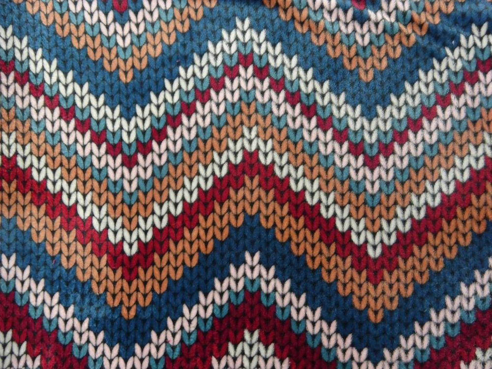 Fleece farebný "lístky" 