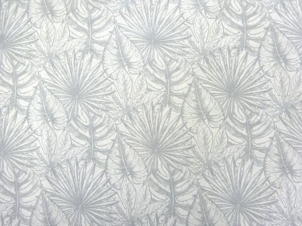 Poťahovka smotanová "sivé listy" 