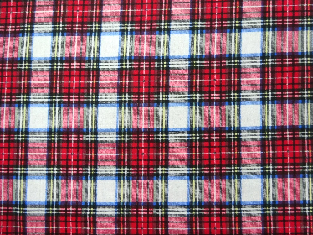 Flanel biely "farebné káro" 