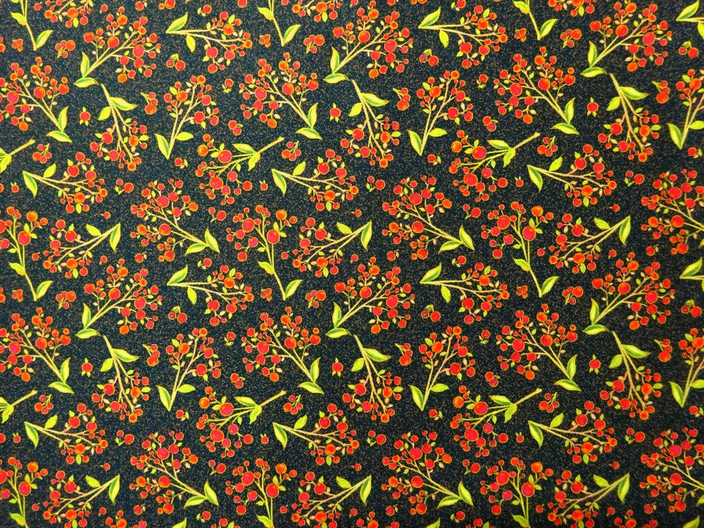 Bavlna čierna "červené bobule" - Amerika 