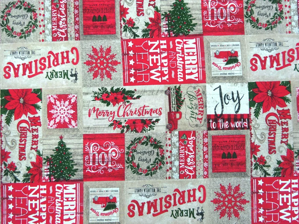 Poťahovka hnedo-červená "Merry Christmas" 