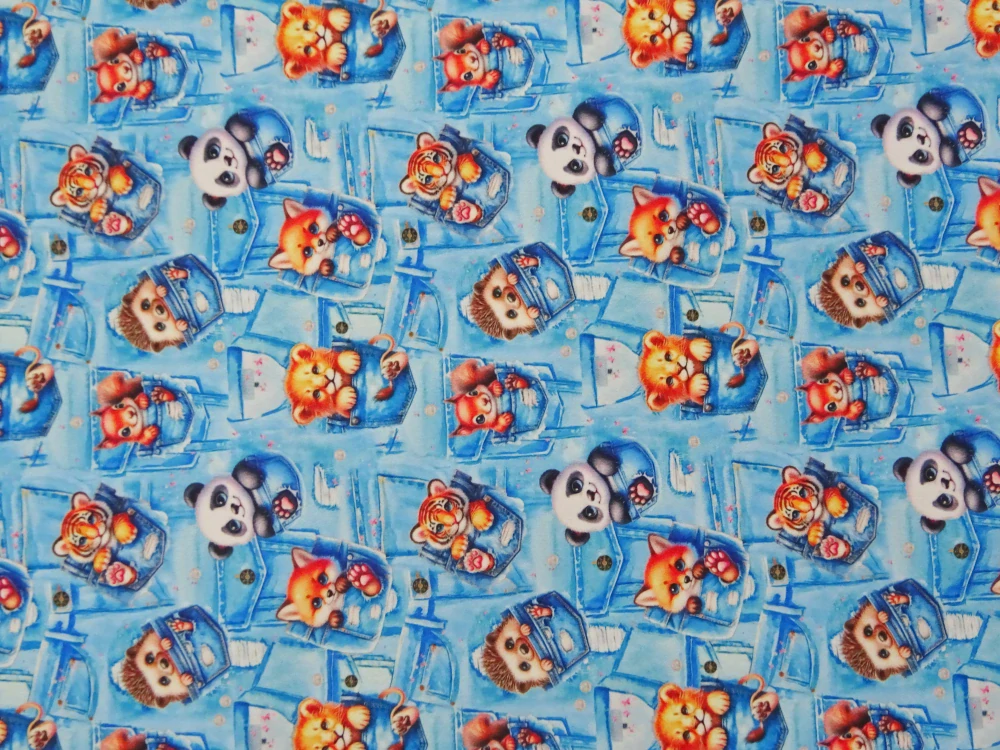 Softshell modrý "zvieratká v kapsičke" 