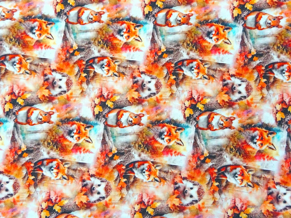 Úplet pomarančový "zvieratká" - digitálna tlač 