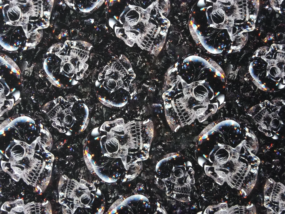 Úplet čierny "lebka" - digitálna tlač 