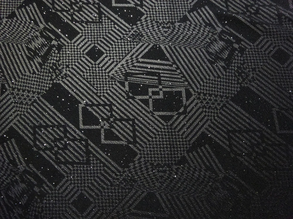 Úplet čierny s glitrami "geometrický vzor" - zbytok 