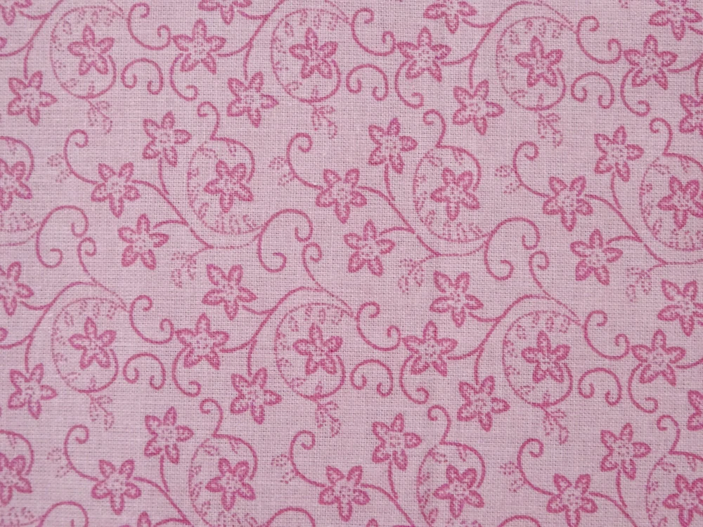 Bavlna ružová "ružový vzor" 