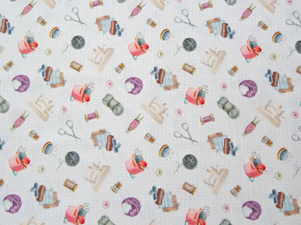 Popelín bielo-fialkový "krajčírstvo" - Taliansko 