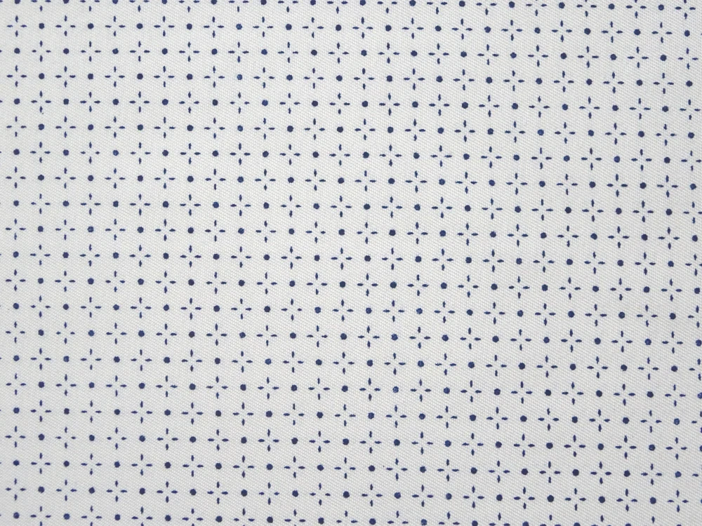 Košelovina biela "tmavomodrý vzor" 