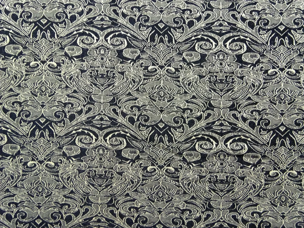 Žakard čierny "béžový vzor" - pruží naopak