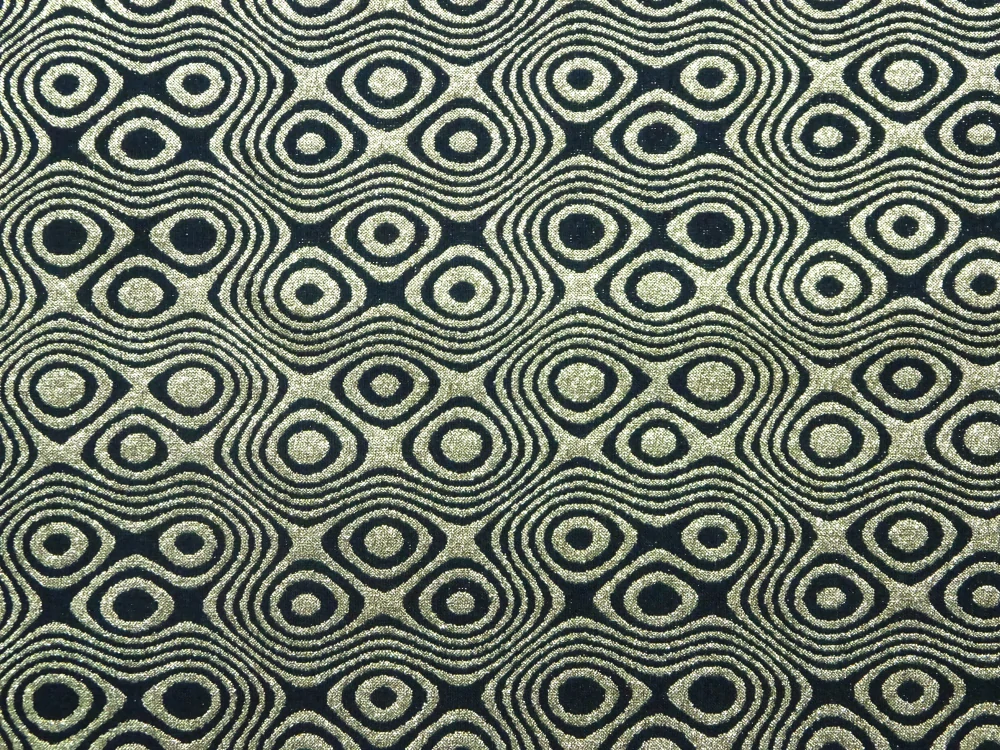 Žakard čierny "zlatý vzor" - pruží opačne 