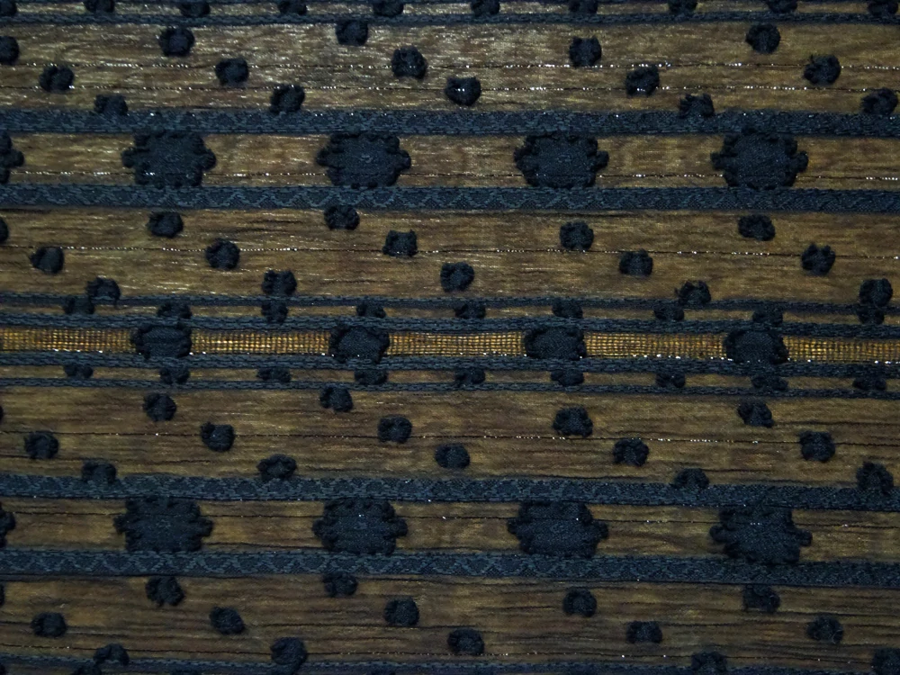 Šifón čierny "vzorovaný, lesklý pásik" 