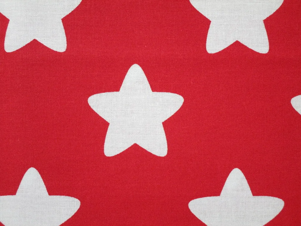 Bavlna červená "biele hviezdy"