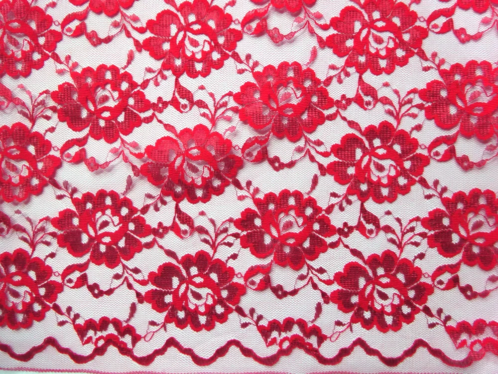 Krajka Clara červená "kvety" 