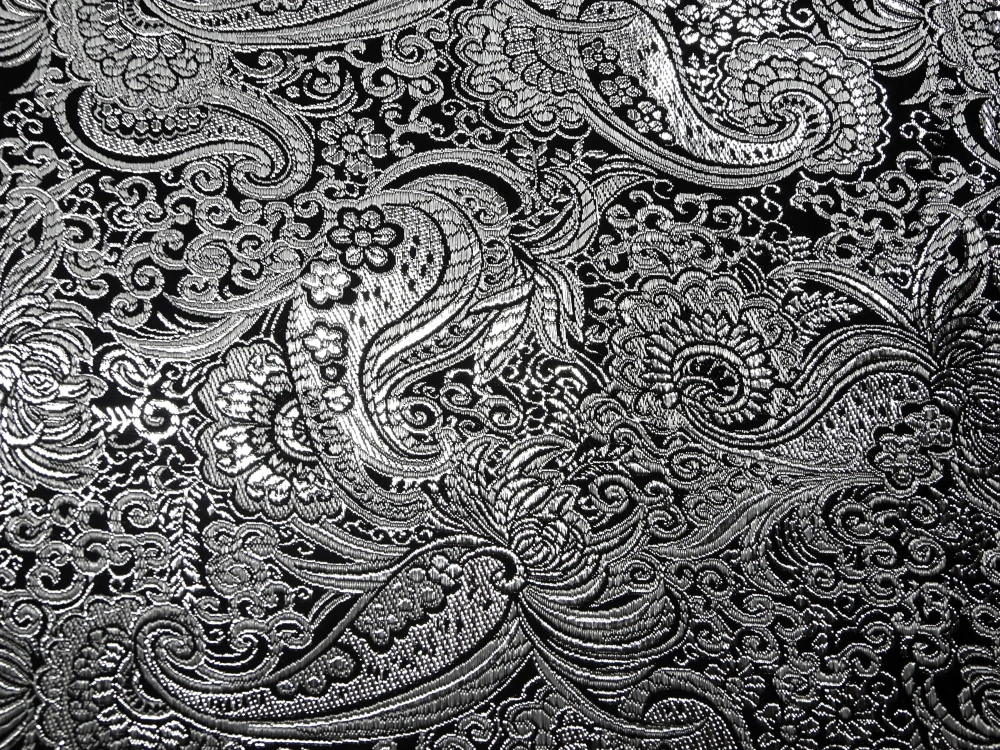 Brokát čierny "strieborný vzor" - Taliansko 