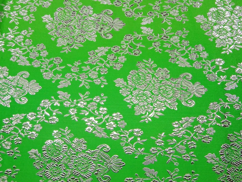 Brokát zelený "strieborný vzor" - Španielsko 