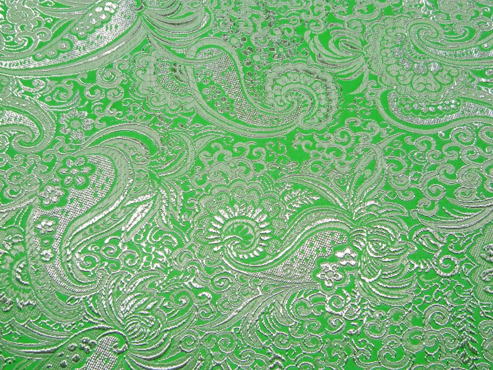 Brokát zelený "strieborný vzor" - Taliansko 