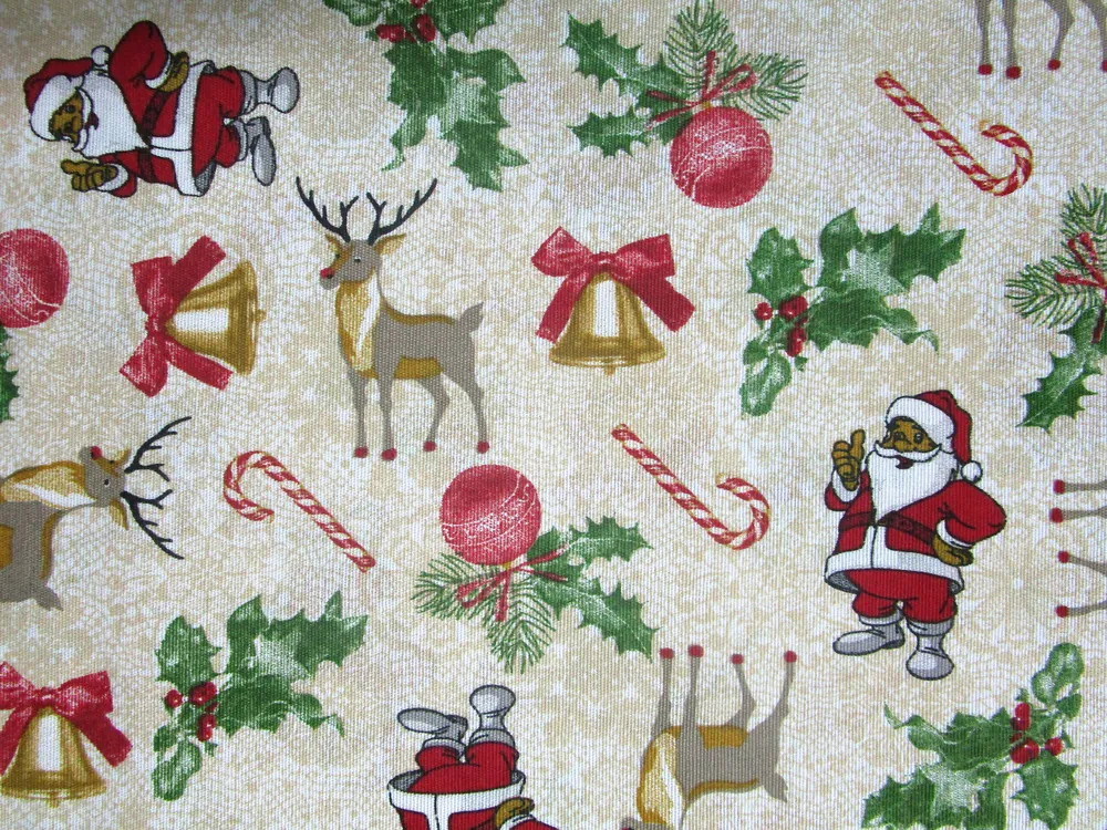 Poťahovka bielo-béžová "Santa Clause, sob, zvonček"