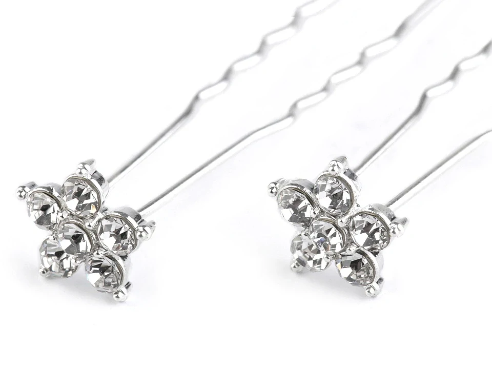 Vlásenka "štrasový kvet" - Ø 11 mm