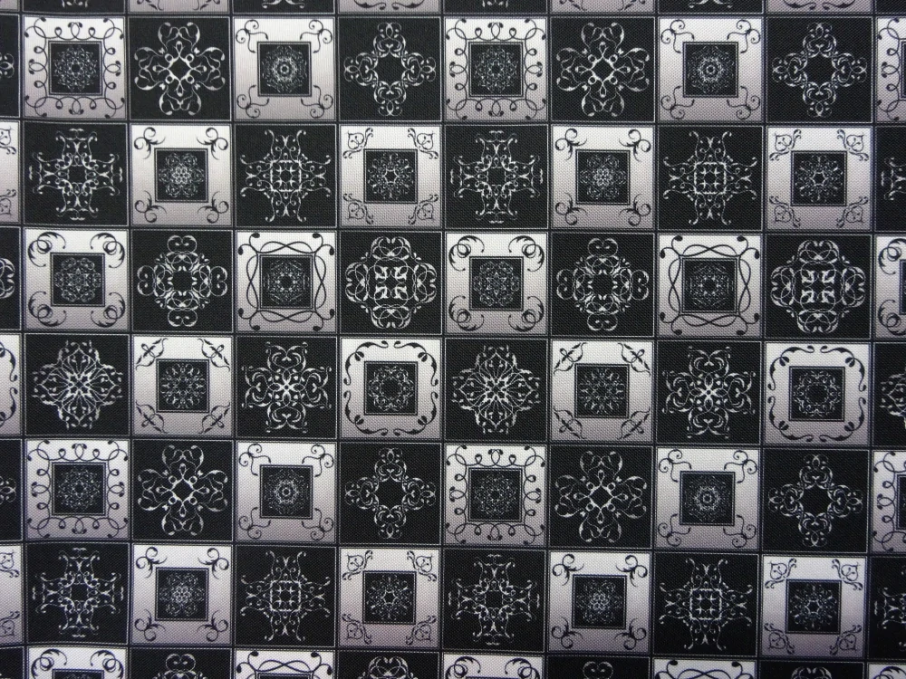 Kočíkovina bielo-sivo-čierna "vzorovaná" 