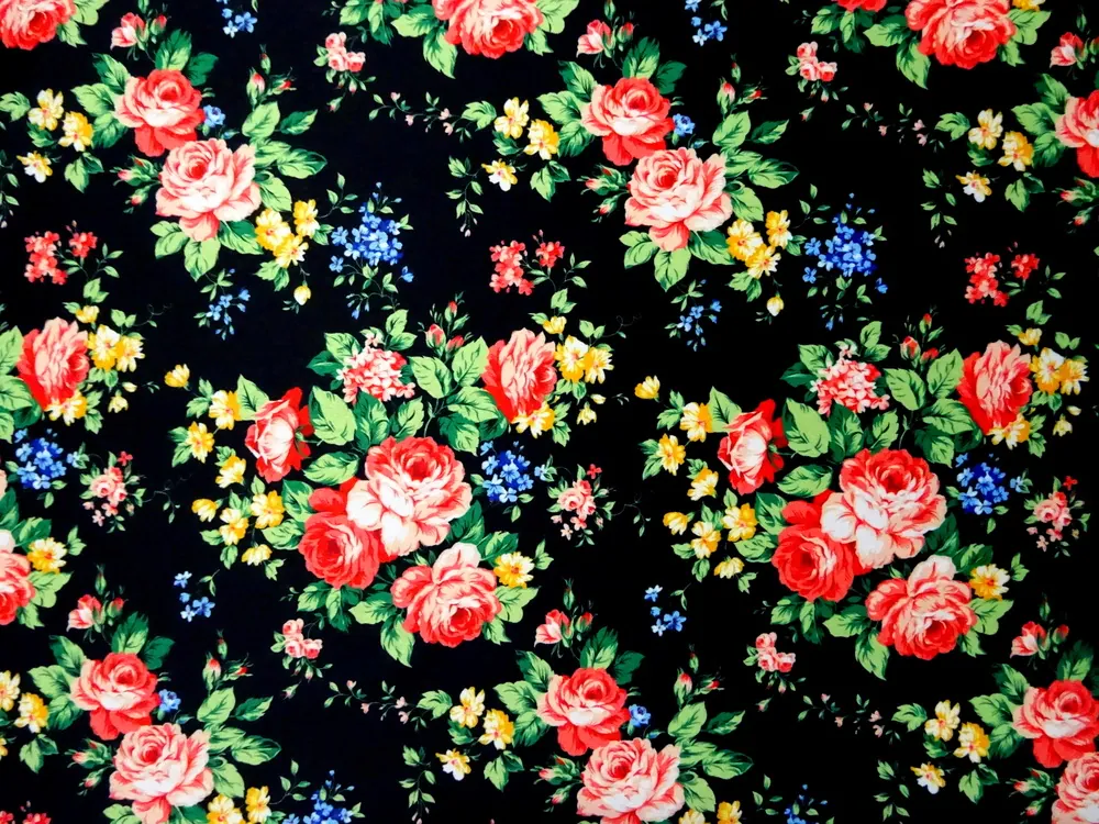 Kostýmovka Sydney čierna "farebné kvety" 