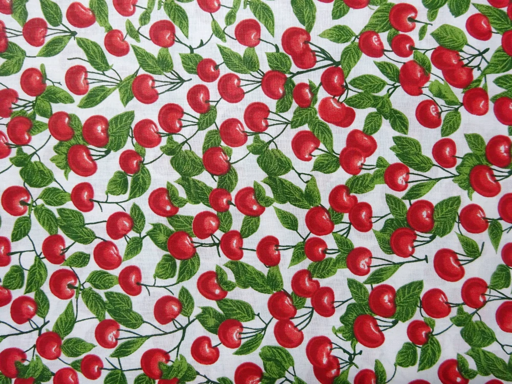 Bavlna biela "čerešne"